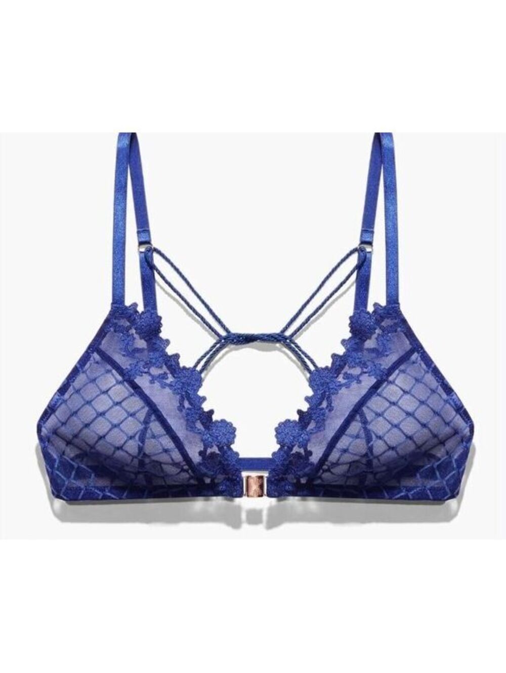 NWT Savage X Fenty Baroque Bondage Front-Closure Bralette in Dreamy Blue Size 2X